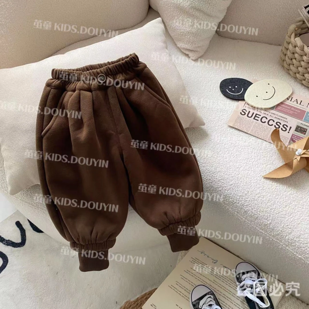 【现货】D398冬季韩系小童加绒裤束脚裤灯笼裤百搭裤子