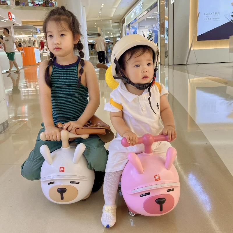 儿童1-3岁扭扭车可连接蓝牙小兔子滑行车学步车婴儿车1-3岁溜溜车
