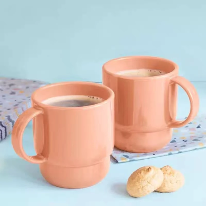 特百惠轻巧咖啡杯 300ml早餐杯微波加热简约马克杯燕麦杯带把手