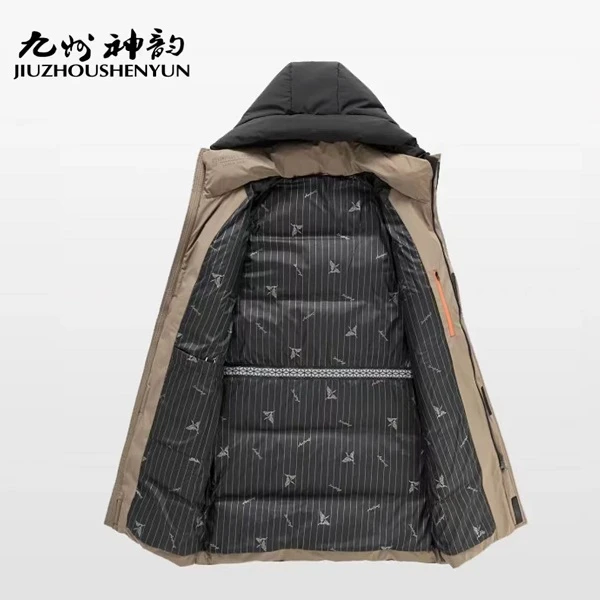 防寒面包服羽绒服冬季保暖连帽羽绒鸭绒男士抗皱保型霸霸男装