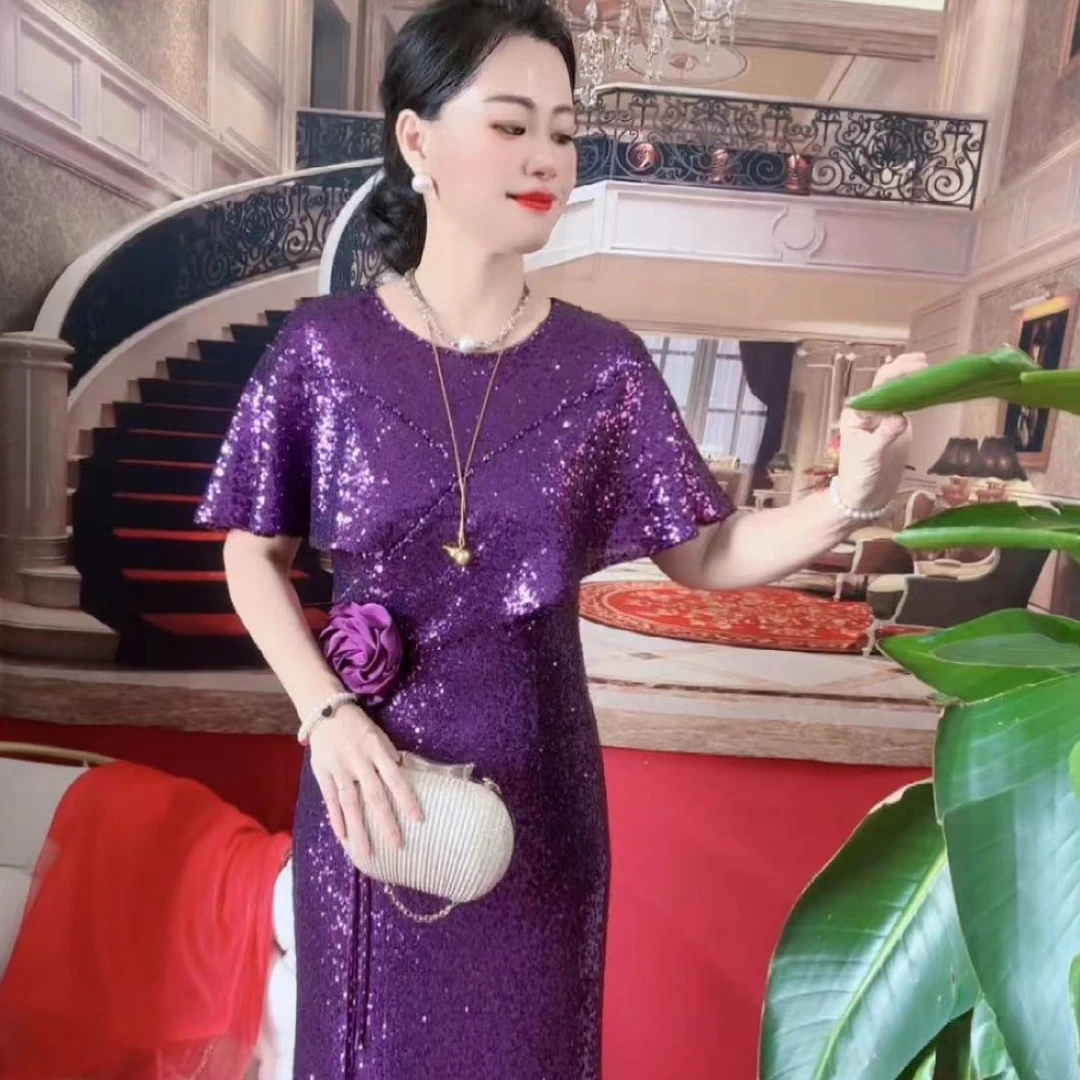 喜婆婆喜妈妈气质百搭时尚显瘦轻奢修身连衣裙