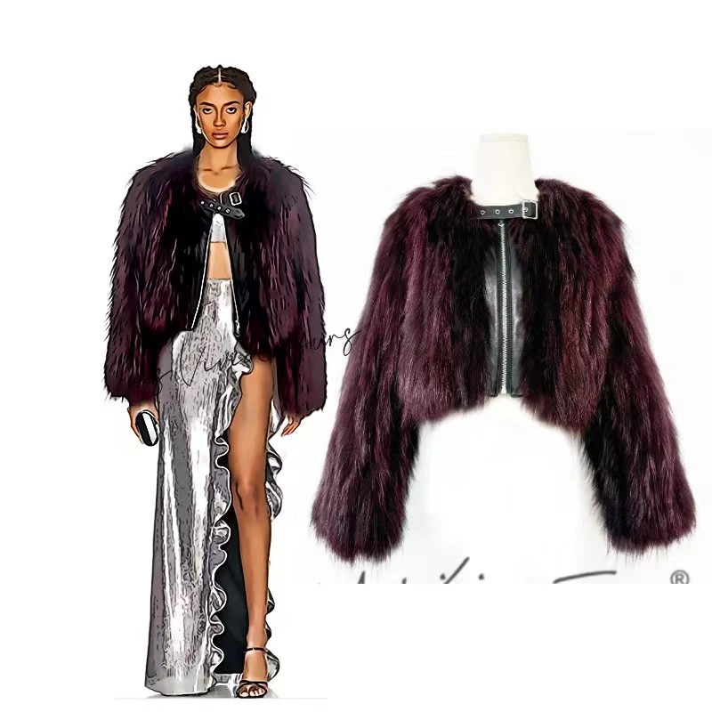 【撤柜下架卖完不补】狐狸毛嵌革工艺皮草外套冬季 v21123yc 瑶瑶