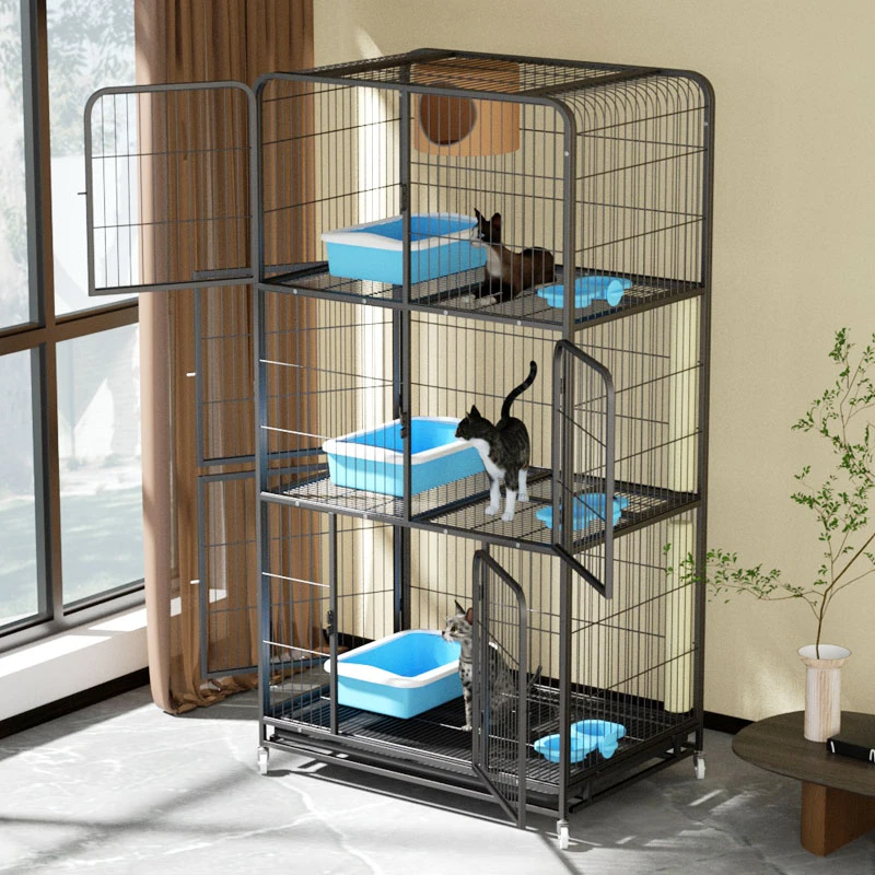 欣乐森猫笼子家用室内猫别墅三层猫笼子超大自由空间室内猫屋猫咪