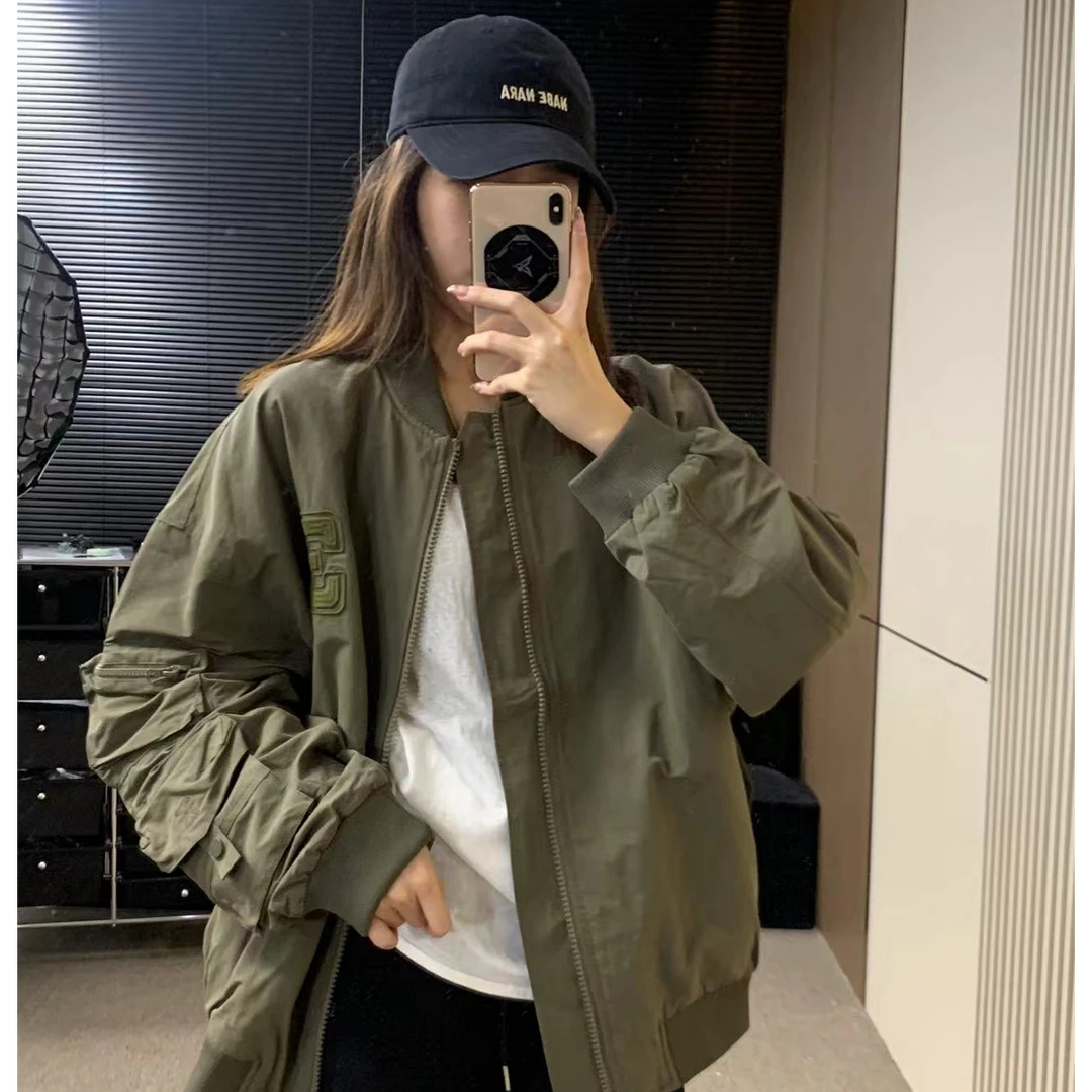 男女同款飞行夹克美式休闲百搭上衣复古棒球服宽松ins韩版外套