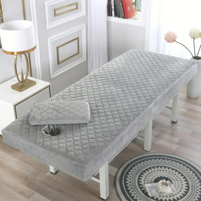 水晶绒理疗床笠带洞床单推拿按摩美容院床罩床套单件保护套防尘罩