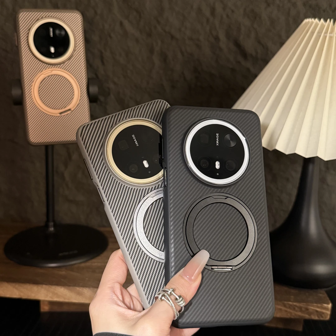 [360支架/华为mate70壳】适用于mate70pro+磁吸碳纤维纹防摔高壳
