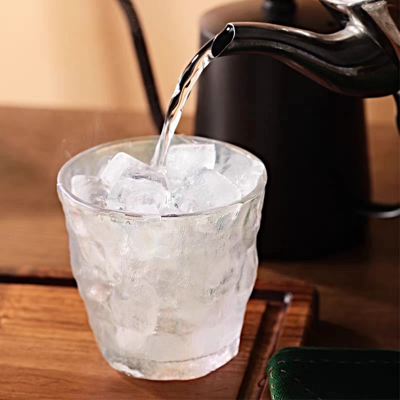 一对套装大容量冰川纹透明简约家用高颜值水杯威士忌酒杯茶杯洋