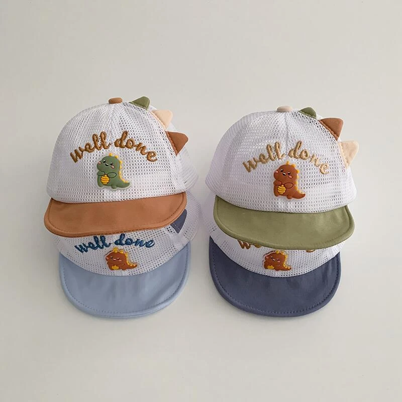 儿童帽子夏季春夏可爱鸭舌帽男女夏天遮阳防晒透气网眼超萌棒球帽
