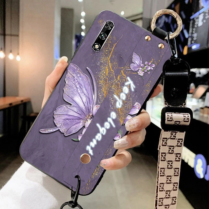 适用于华为畅享10手机壳ART-AL00x腕带百合蝴蝶中国风新款卡通潮