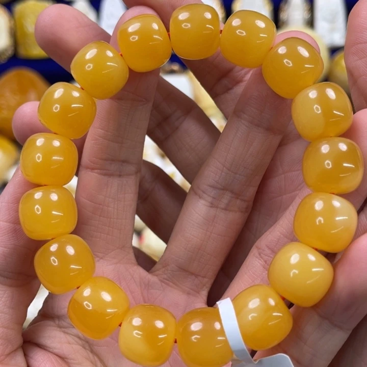 蜜蜡裸石未镶嵌琥珀蜜蜡手串卡13mm