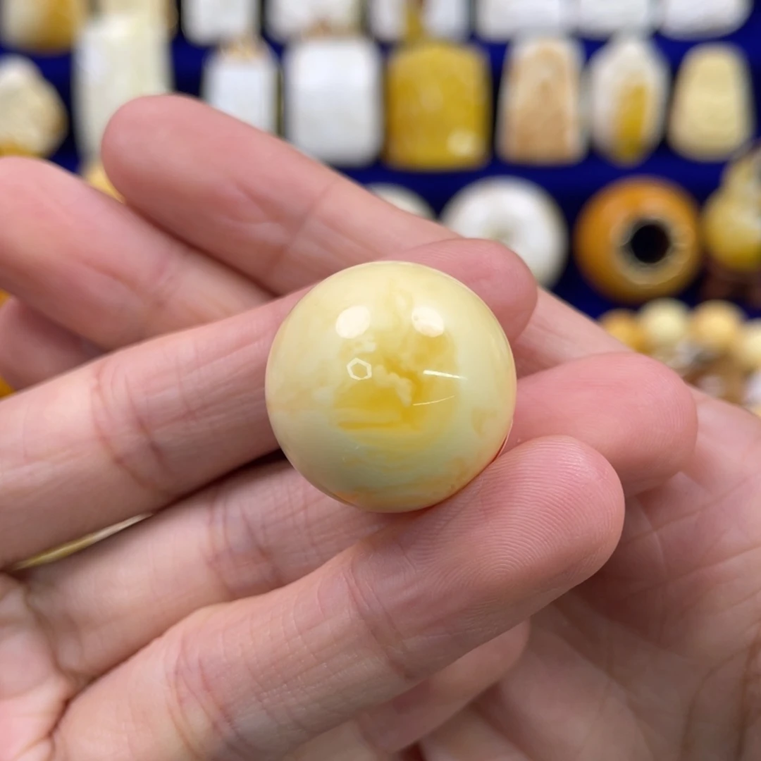 蜜蜡裸石未镶嵌琥珀蜜蜡珠子卡22.2mm