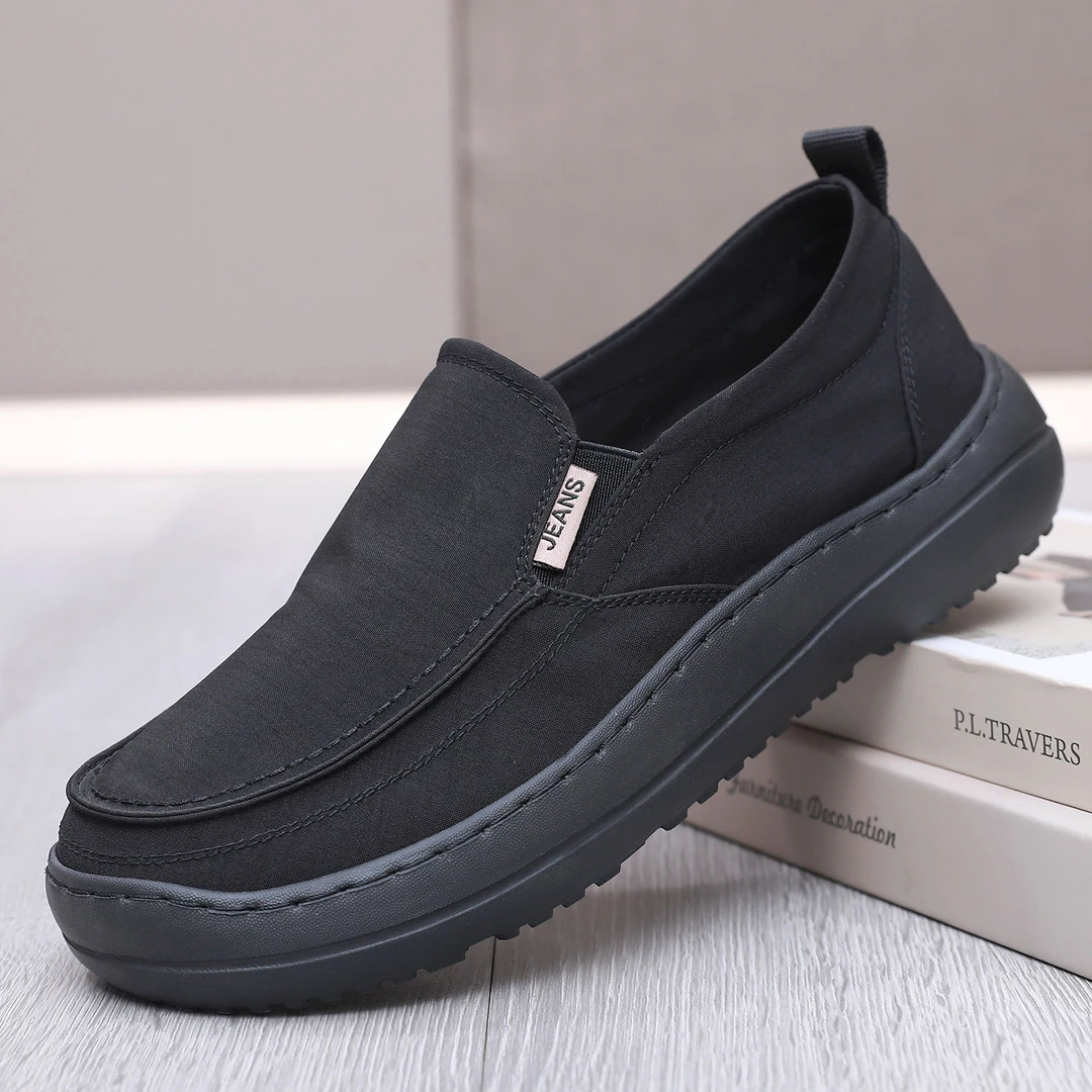 春秋宽脚爸爸鞋透气布鞋男加肥单鞋软底防滑老人鞋老北京休闲男鞋