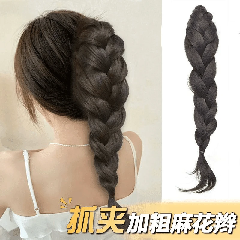 假发辫子马尾抓夹式高马尾长卷发新中式麻花辫自然仿真发网红同款