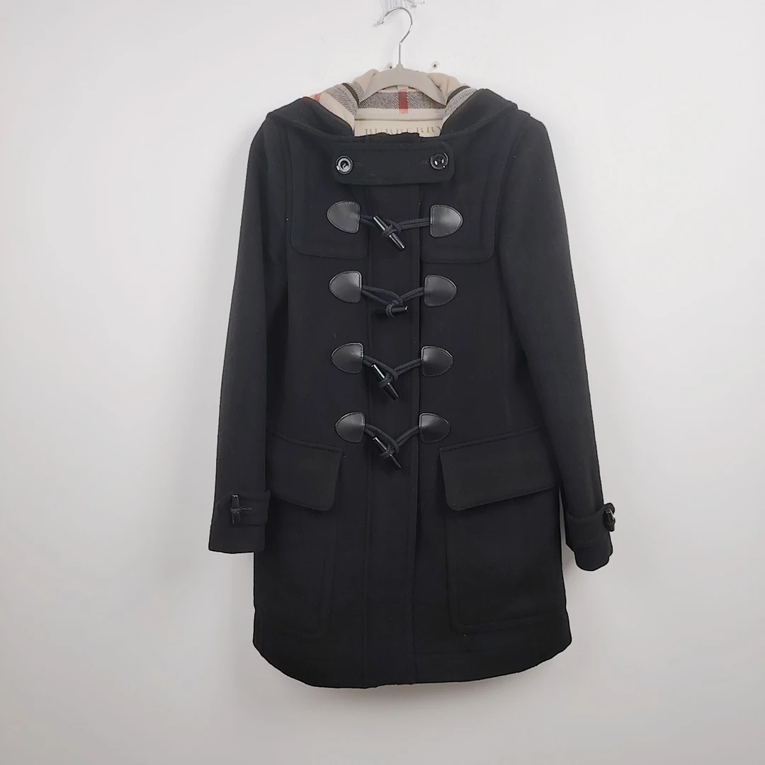 95新 BURBERRY/博柏利 UK4/Burberry牛角扣大衣/99新/jm09835