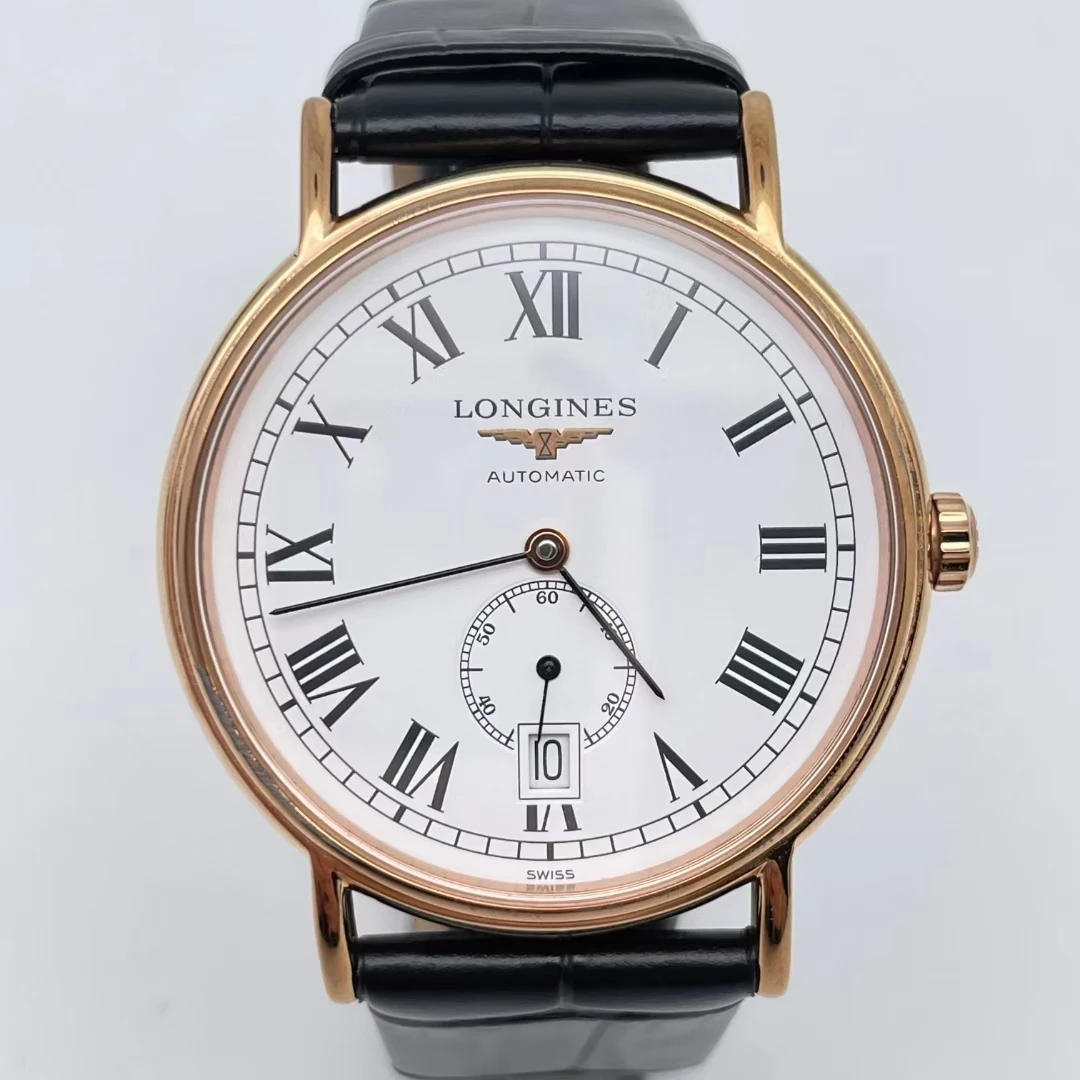 95新 Longines/浪琴 浪琴瑰丽男士机械表39mm单表独立小秒盘