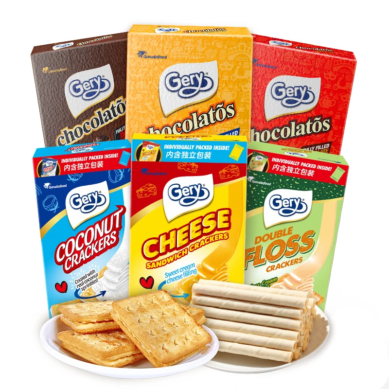 25年3月到期芝莉印尼进口夹心饼干巧克力卷组合装6盒