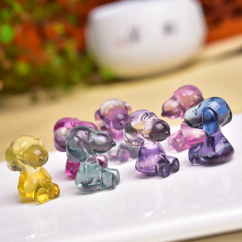 彩萤石史努比吊坠本命年生肖狗挂件卡通萌狗项链手链diy 饰品