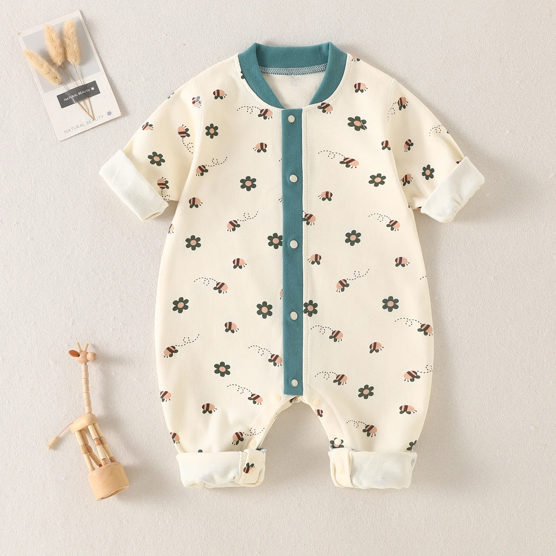 新生儿爬爬服婴儿连体衣春秋纯棉可爱打底衣服男女宝宝哈衣超萌