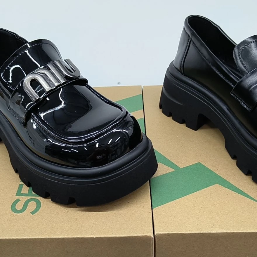 【唯品专属】4643-07 英伦时尚百搭厚底休闲乐福鞋