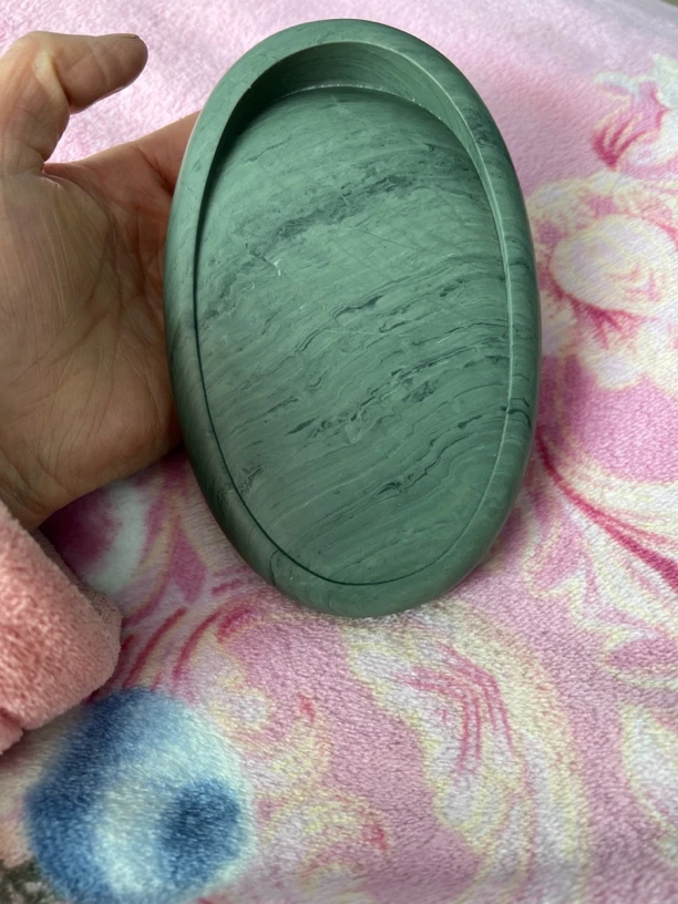 喇嘛崖老坑鸭头绿蛋形砚尺寸14—-9.1——2.9