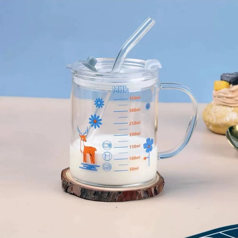 食品级早餐杯牛奶杯子量杯儿童成人玻璃水杯冲泡奶粉微波炉可加热