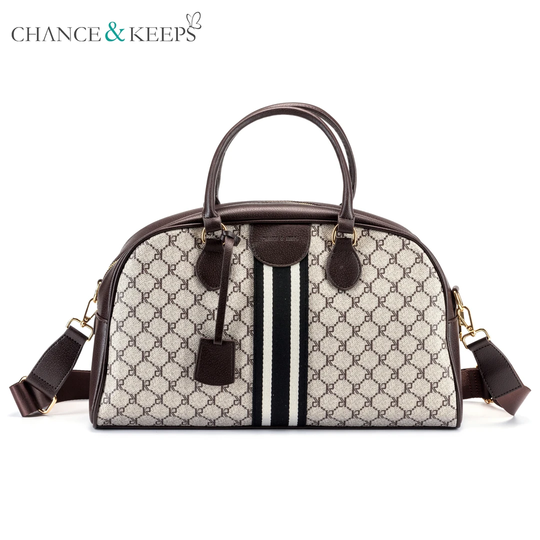 CHANCE & KEEPS男女通用轻奢时尚休闲百搭经典印花款大容量旅行包
