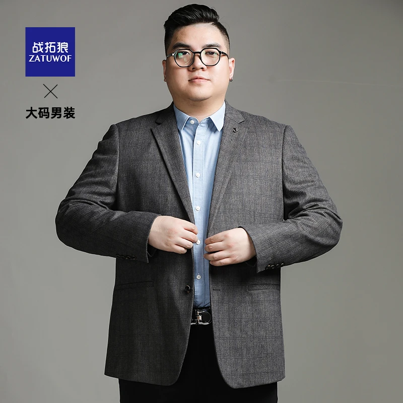 战拓狼春秋男士薄款商务西装加肥加大休闲西服百搭大码单西外套