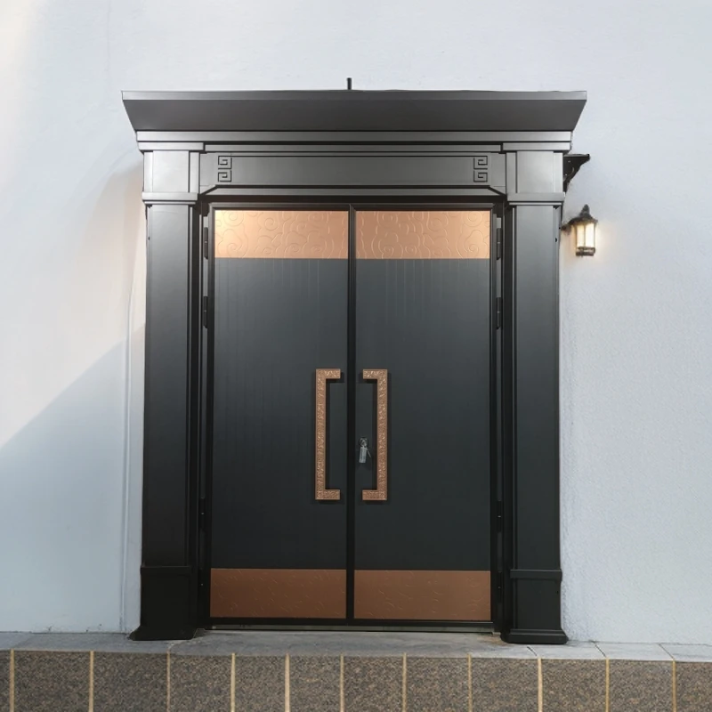 私人定制厂家直销别墅大门家用锌合金精雕门防盗门农村自建房大门