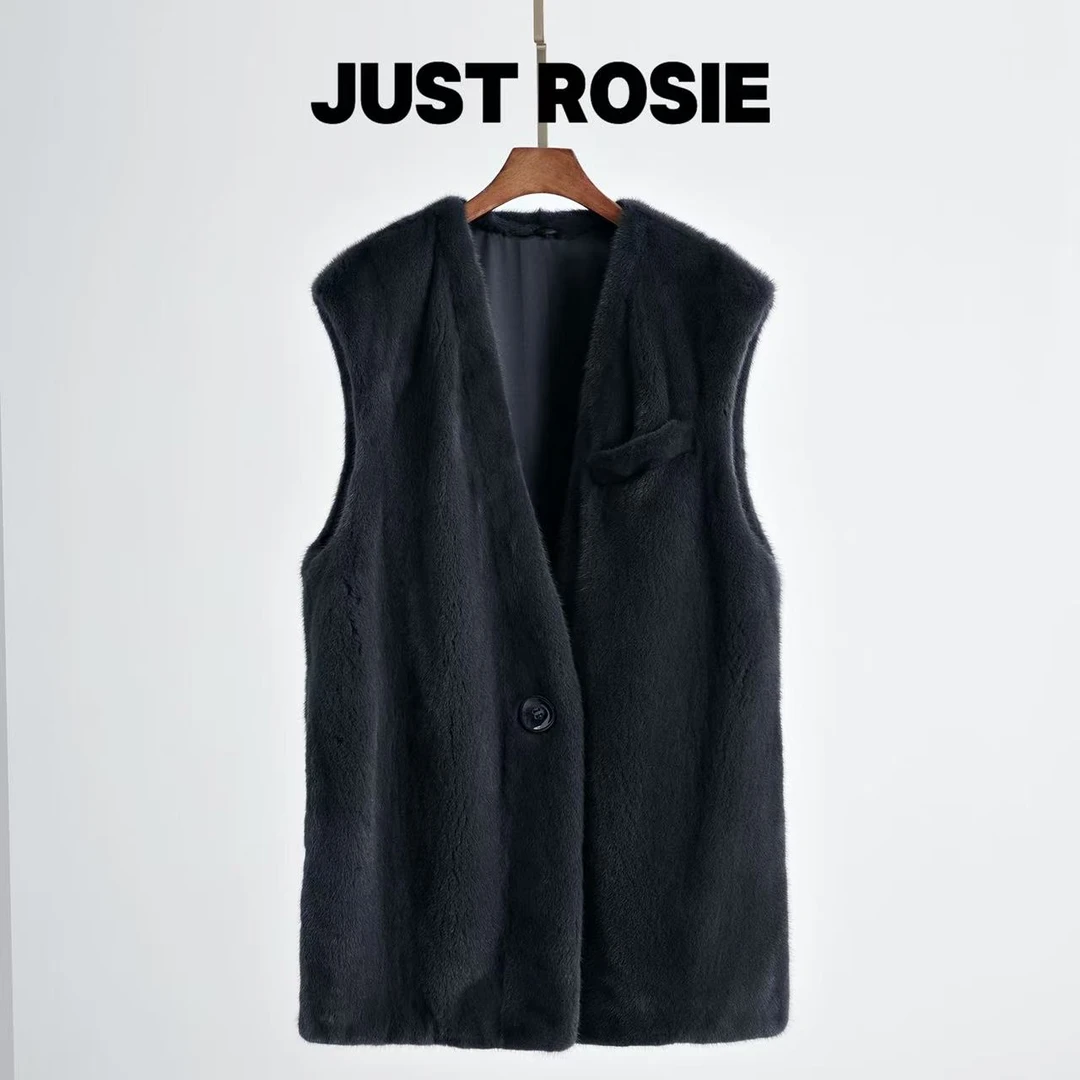 【莫妮卡卡】（衣长80）2024冬季新款轻奢百搭水貂马夹25K095