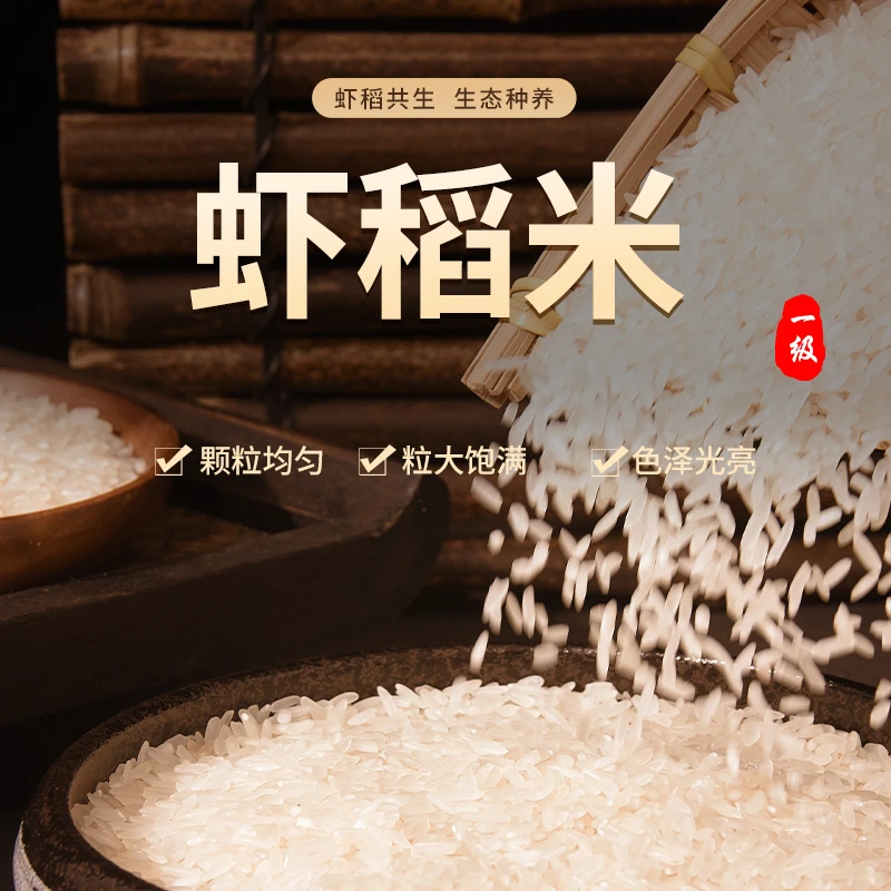 虾稻米粒粒饱满稻香四溢虾稻共生