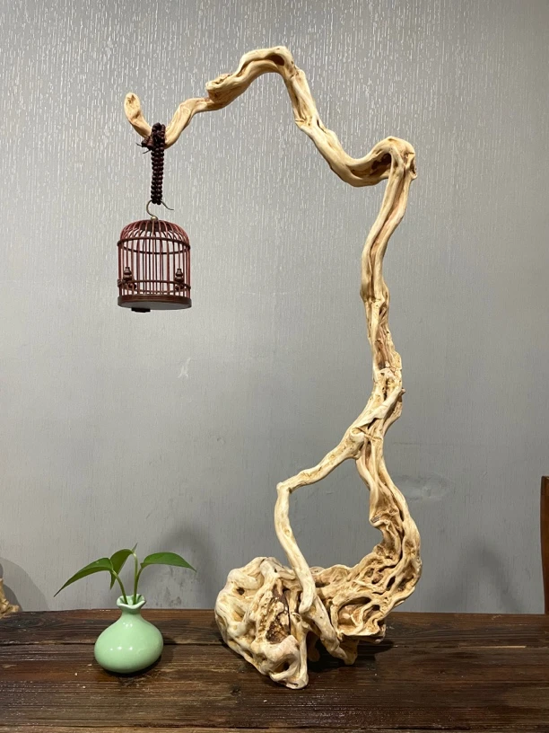 杜鹃根笔架灯架摆件书房客厅风化木根雕手工装饰创意家居摆放
