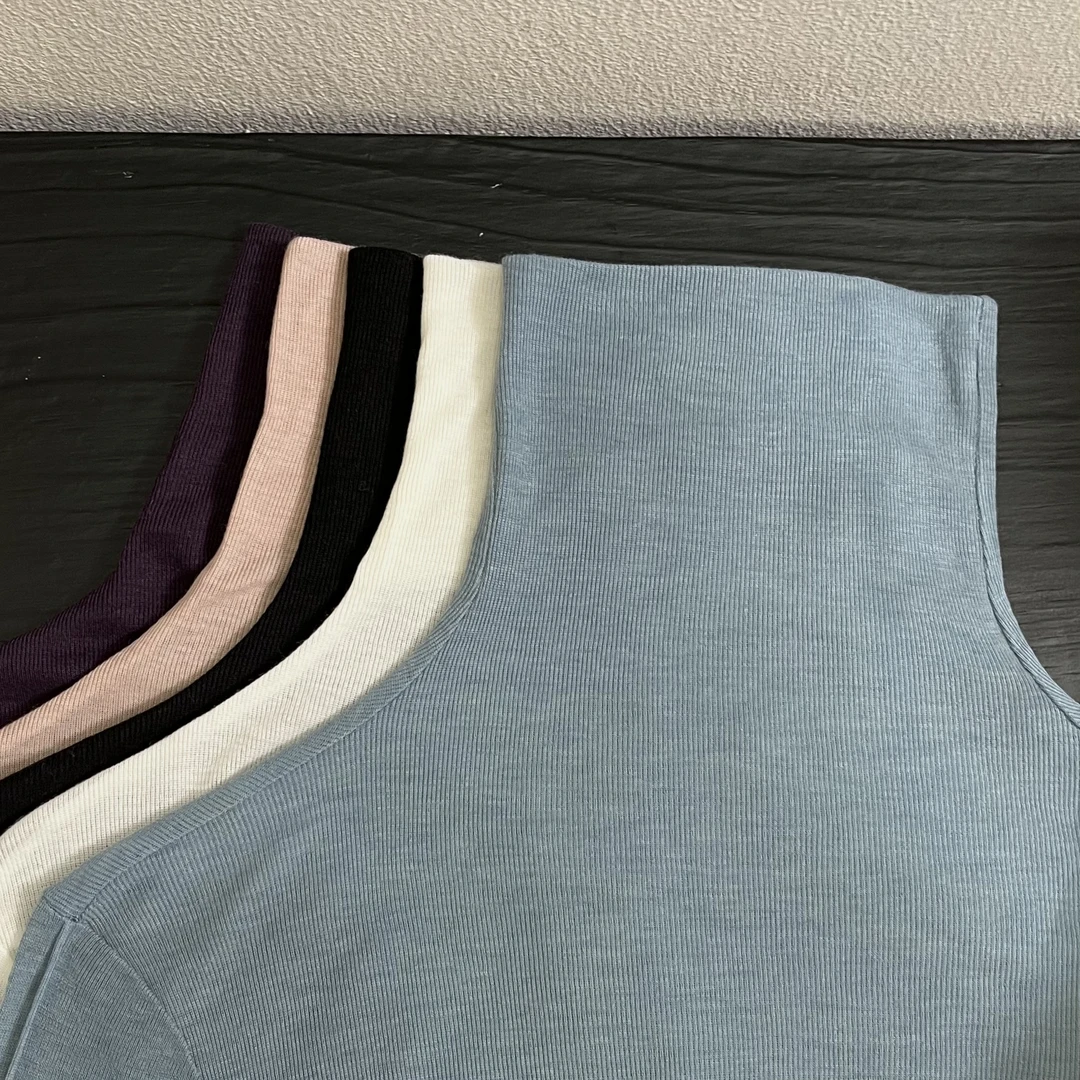 Loosen Up【糯米糍】极简松弛微透羊毛莱赛尔背心/长袖/高领打底衫