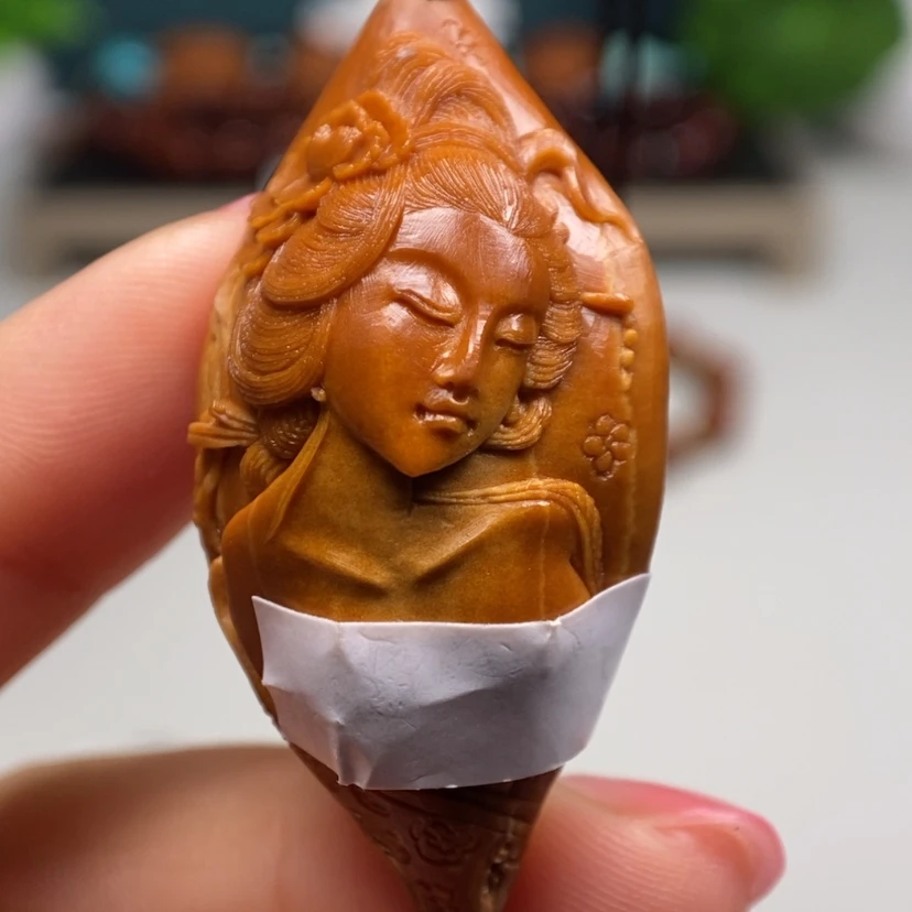 【闪购商品】橄榄核核雕美女单籽