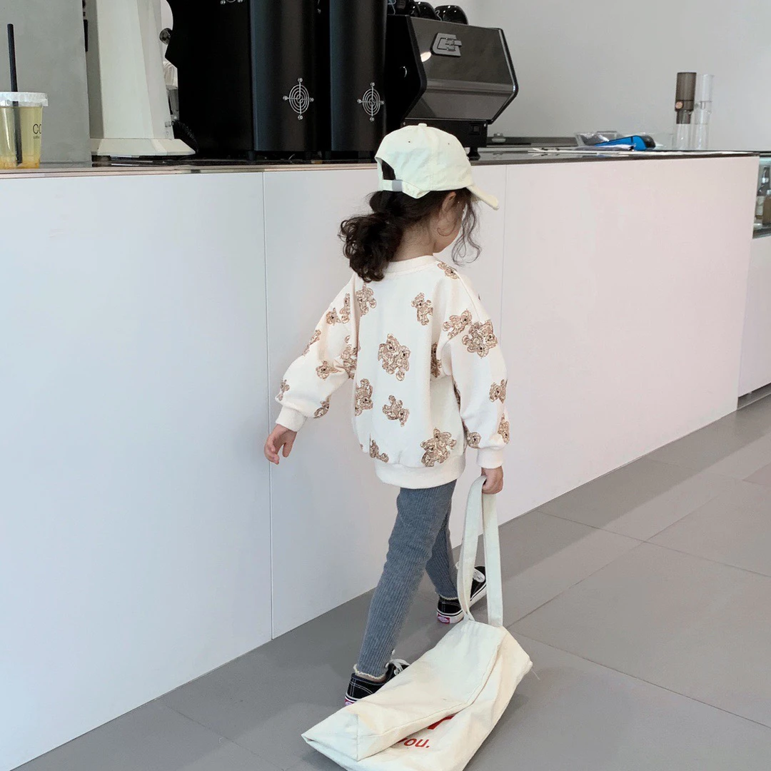 22018【刺绣小熊卫衣】春季新款儿童卫衣时尚舒适长袖男女童上衣