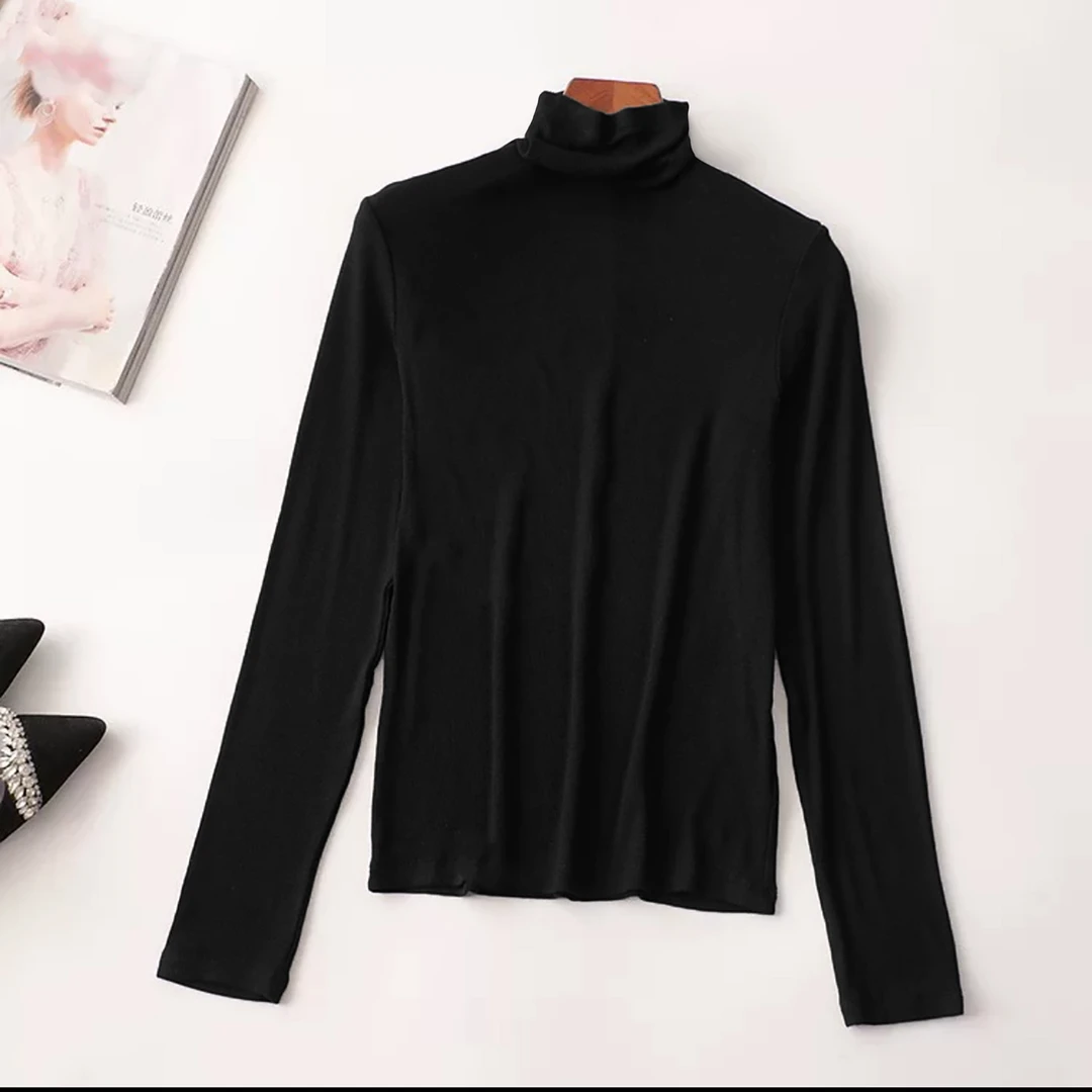 秋冬新品！女士高领内搭修身显瘦打底衫E186