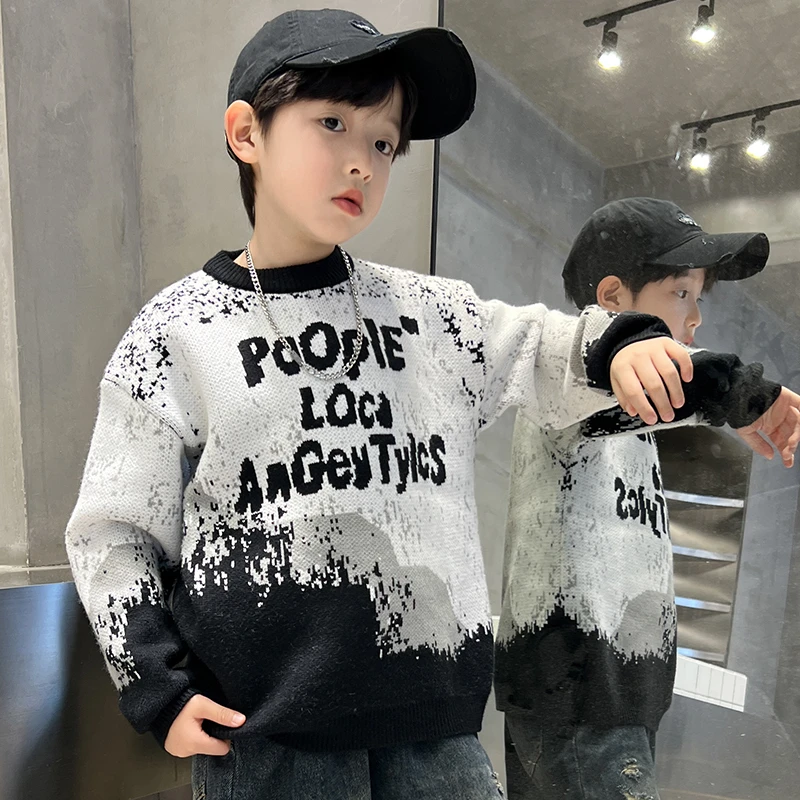 男童毛衣6-12岁2024冬季新款儿童加厚内搭中大童小男孩针织衫潮款