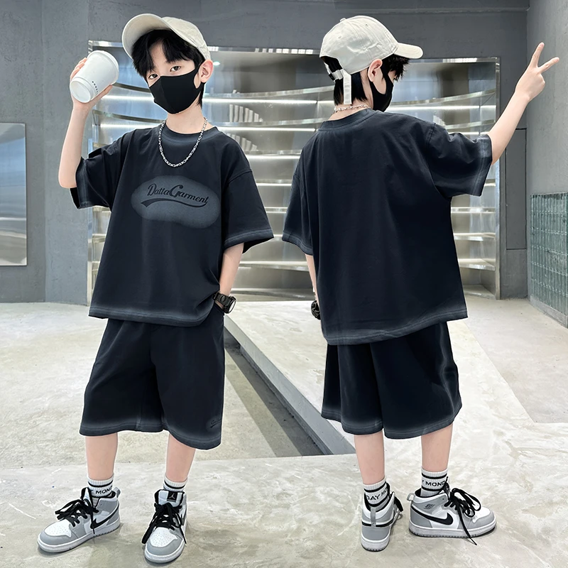 男童夏装薄款中大童帅气休闲两件套儿童运动夏季炸街洋气套装