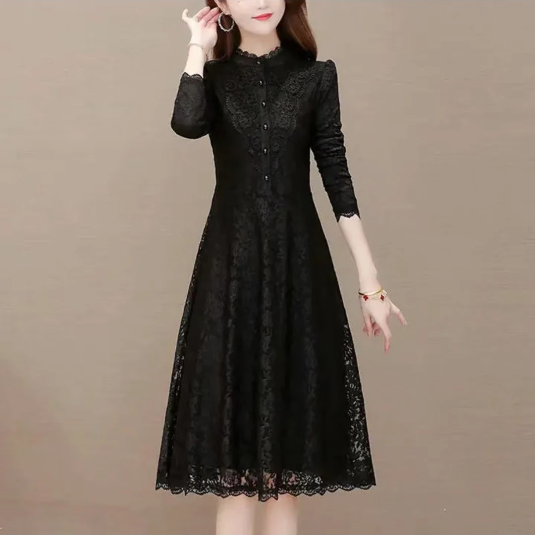 X03-A3女士秋季洋气时尚休闲减龄韩版秋季百搭大码女装连衣裙