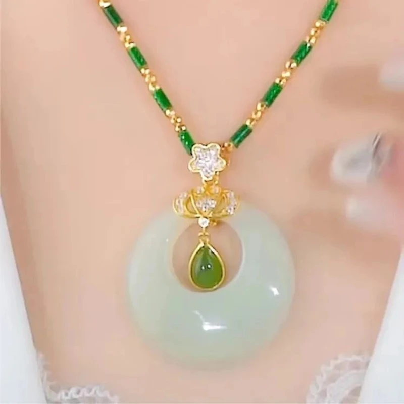 锌合金项链2025新款水滴形【平安扣】高贵高档气质妈妈款爆款项链