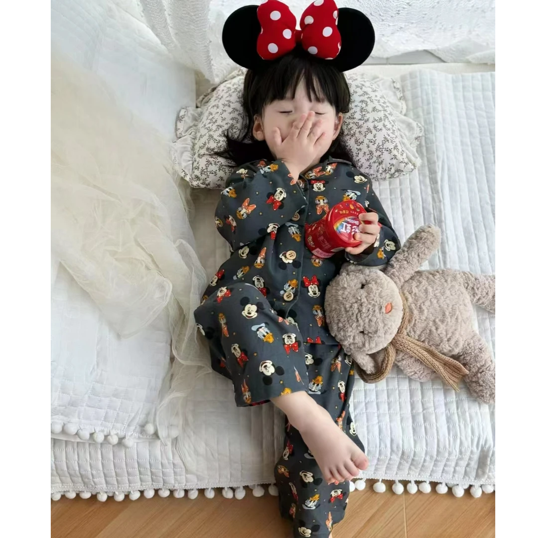 壹妈童装萌娃穿搭女童秋季家居服套装儿童洋气卡通睡衣睡裤