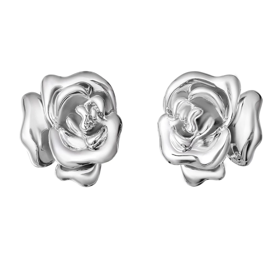 MAKIIMAKII 铜合金树脂耳饰 3D打印玫瑰耳钉耳夹气质个性饰品小众