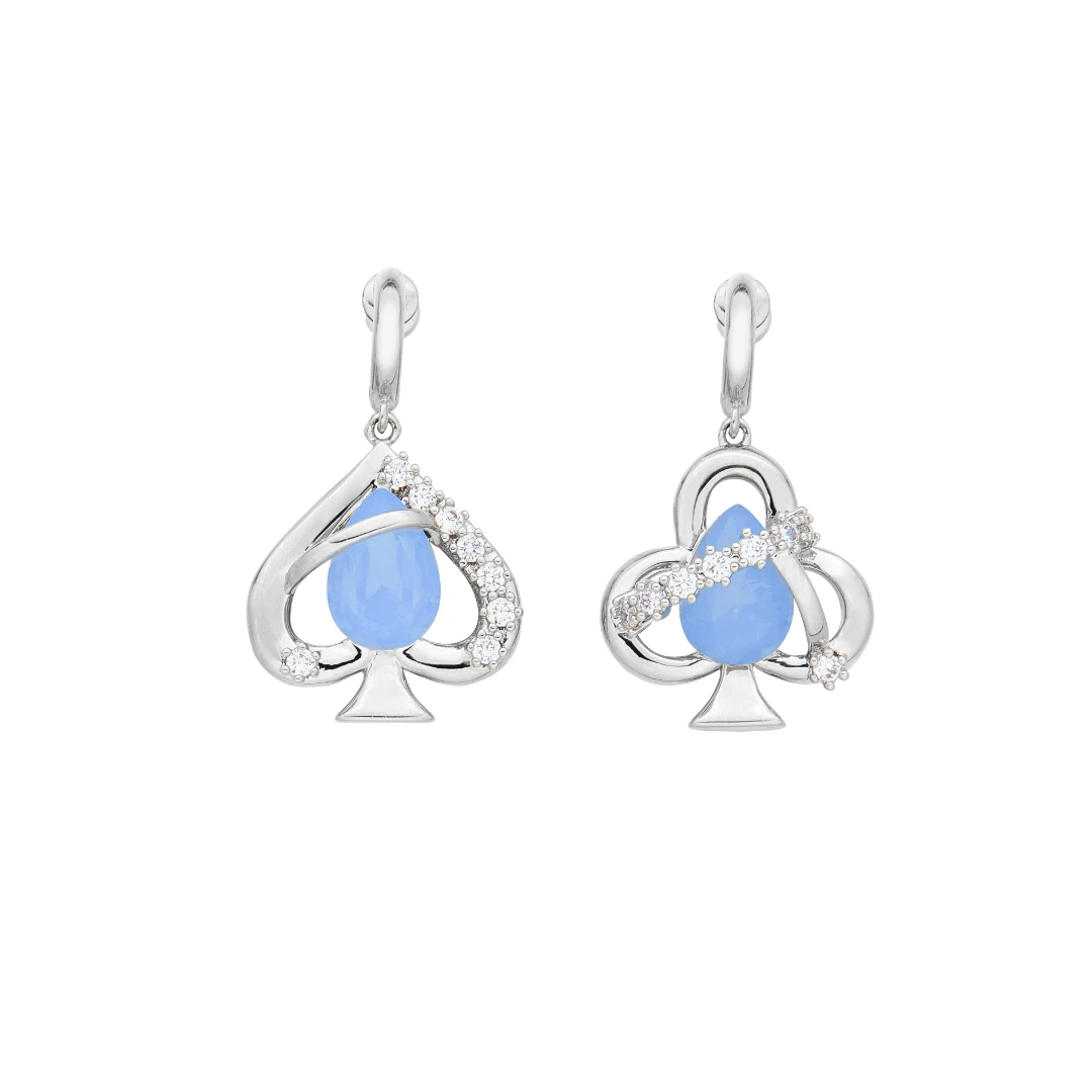 MAKIIMAKII 铜合金玻璃耳饰 不对称水滴钻耳环设计感小众甜酷气质