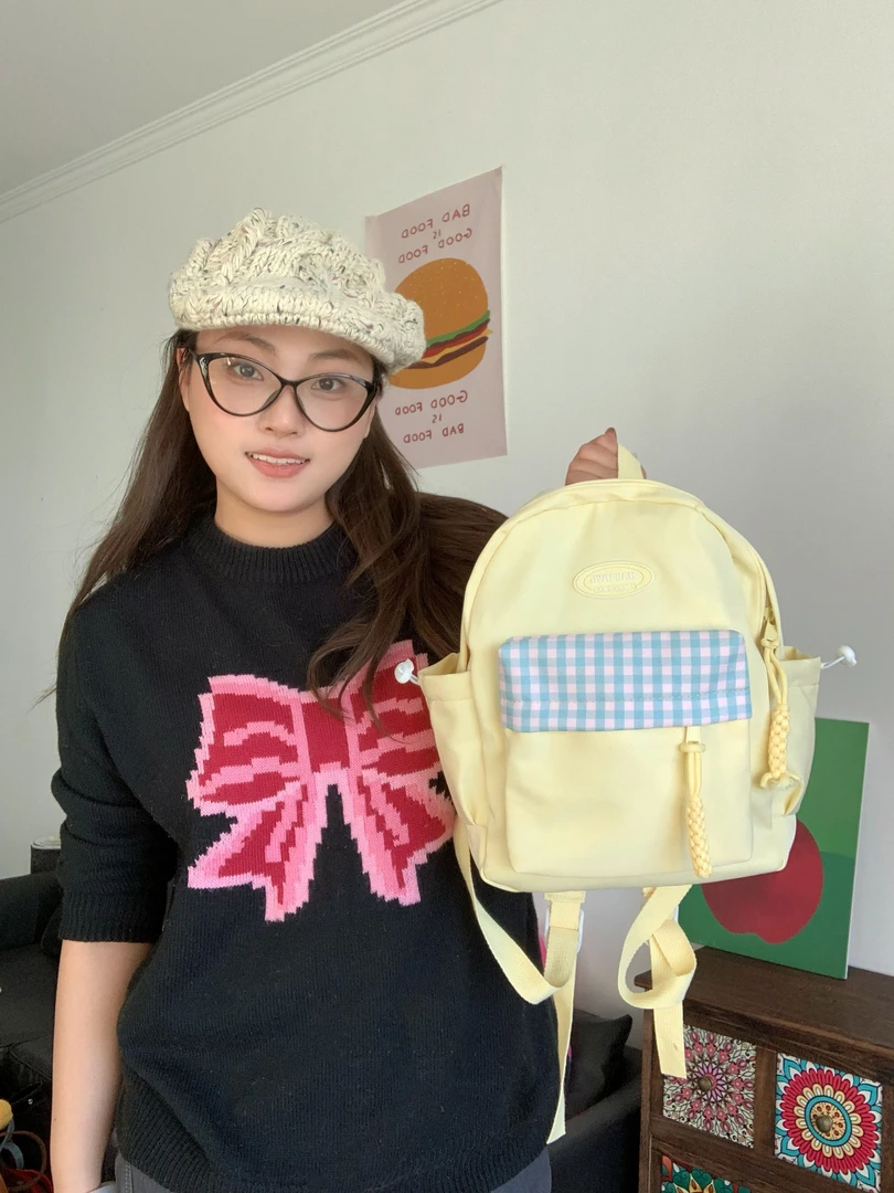 2025新款小清新迷你双肩包百搭大学生小书包女通勤妈咪包旅行背包