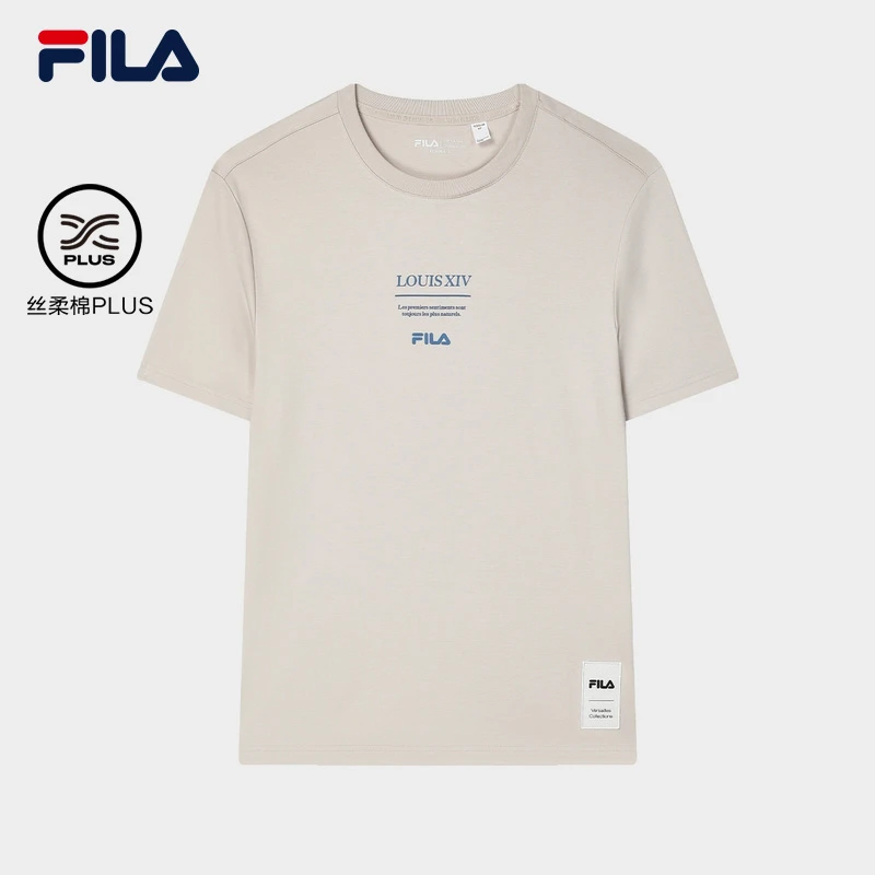 FILA斐乐短袖T恤男子【时尚舒适丝柔棉】2024运动休闲  F11M428102F