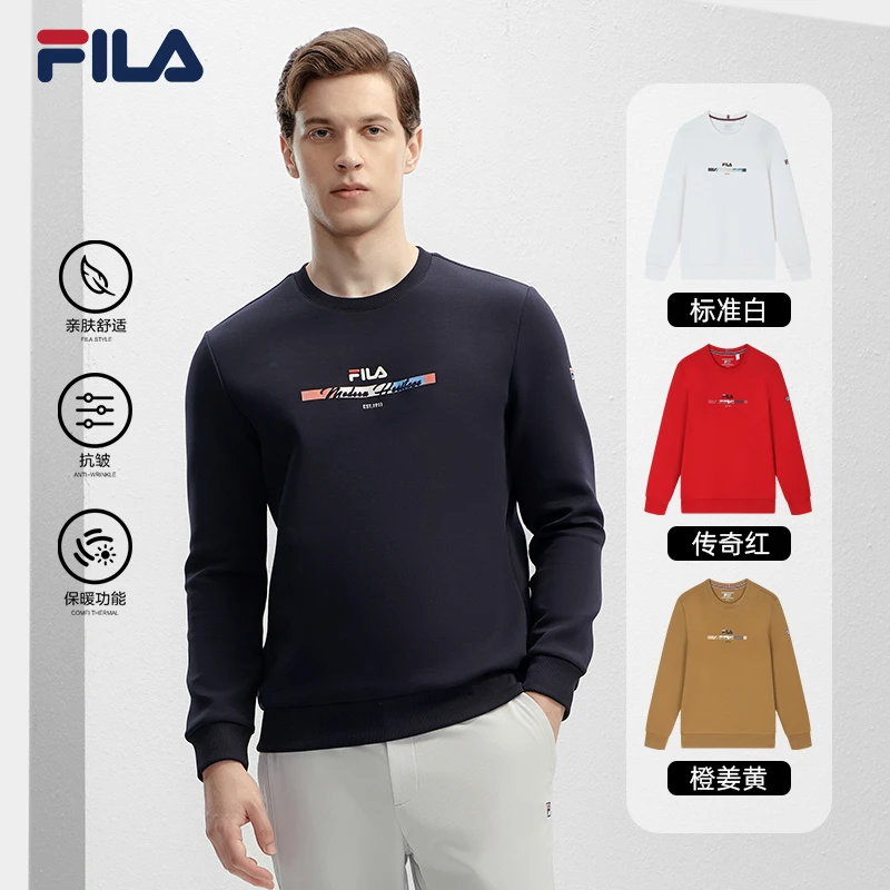 Fila/斐乐【新年穿搭】新年红时尚休闲商务针织长袖卫衣F11M411213F