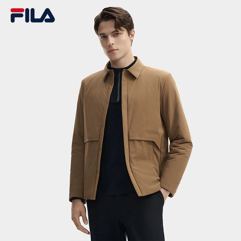 FILA斐乐男士雅丹风棉服新款冬外套时尚商务通勤保暖F11M442920F