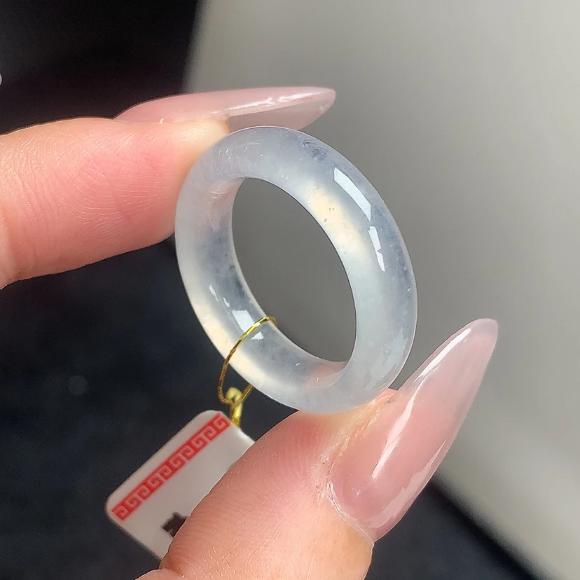 天然A貨缅甸翡翠戒指戒圈s716. 圈口号：16号内径17.8-5.0-4.2