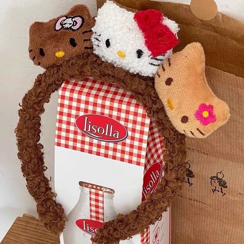 黑皮helloKitty夏威夷可爱毛绒发箍女敷面膜洗脸专用化妆头箍头饰