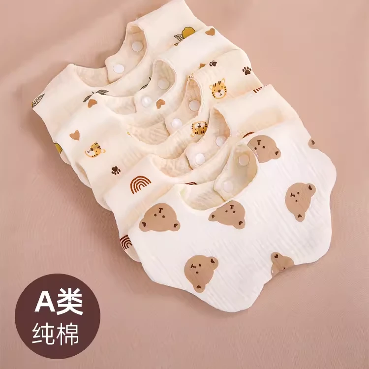IN SPROUT/起萌婴儿纯棉纱布围嘴口水巾男宝宝防水吐奶围兜夏薄款
