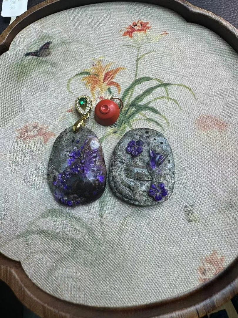 含辰砂工艺品【大千甄选】舒俱来吊坠辰砂配饰/多样性发其一